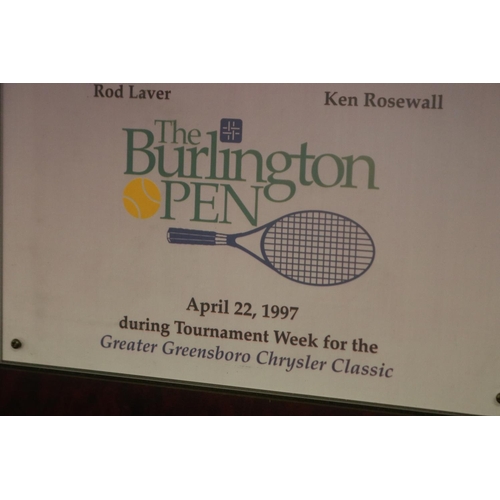 1374 - Three plaques, Tennis Fantasies with The Legends, Burlington Industries Tennis Tournament & The Burl... 