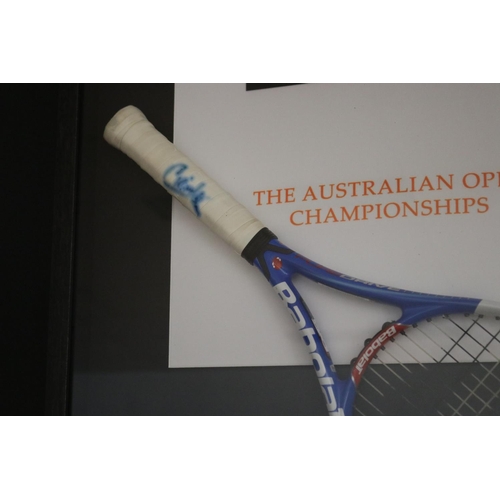 1394 - Kim Clijsters, shadow framed Australian Open signed match used Babolat racquet. To also include a si... 