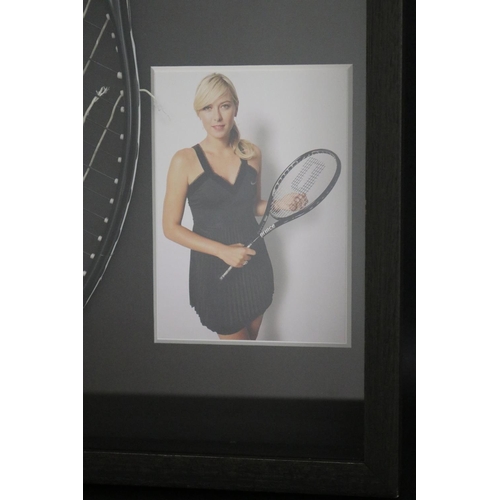 1395 - Maria Sharapova, shadow framed signed Australian Open match used Head racquet. Approx 123cm x 63cm.
... 