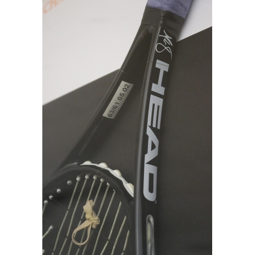 1395 - Maria Sharapova, shadow framed signed Australian Open match used Head racquet. Approx 123cm x 63cm.
... 