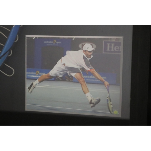 1396 - Andy Roddick, shadow framed Australian Open matched used Babolat racquet. Signed. This racquet was u... 