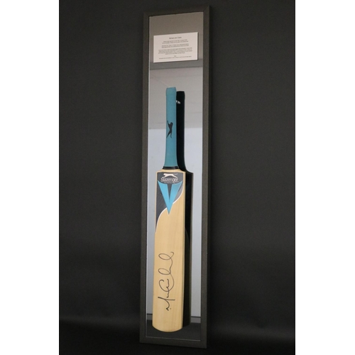1400 - Signed Slazenger cricket bat on frame, Michael John Clarke 2004.
Michael John Clarke AO (born 2 Apri... 