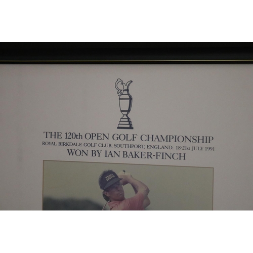 1409 - Framed 120th Open Golf Championship Royal Birkdale Golf Club, Southport, England, 18-21st July 1991 ... 