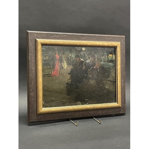 430 - Antique French School, 19th century Paris at night, signed, dated and inscribed 'B Ducrocq. Paris Ex... 