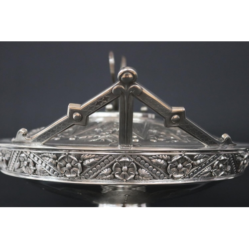 71 - Most impressive & rare antique English Victorian hallmarked sterling silver pedestal centre piece wi... 