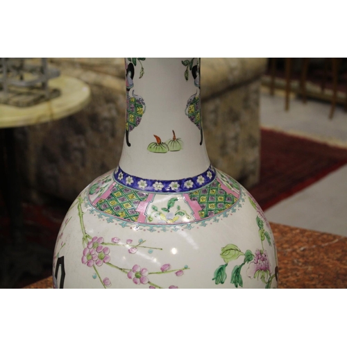 14 - Large Chinese porcelain flared rim bottle shape vase, approx 60 cm H