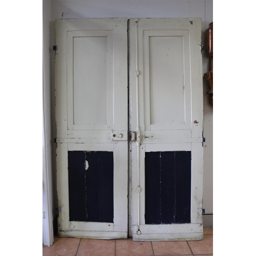 16 - Pair of early 19th century French doors, original locks and mounts, approx 196cm H x 62cm W and 196c... 