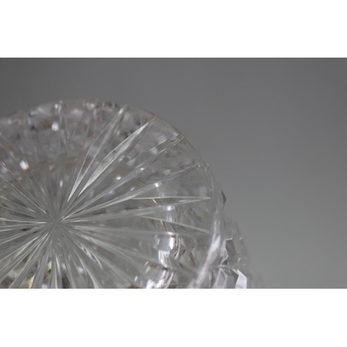 35 - Webb cut crystal vase, approx 20cm H x 14.5cm dia