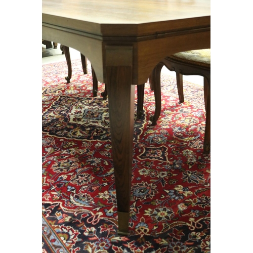 43 - Fine French rosewood mid century dining table, with cast bronze mounts, approx 73cm H x 200cm W x 10... 