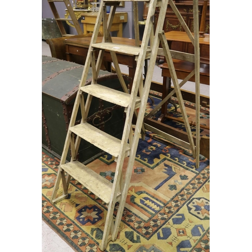 78 - Old French wooden ladder, approx 170cm H