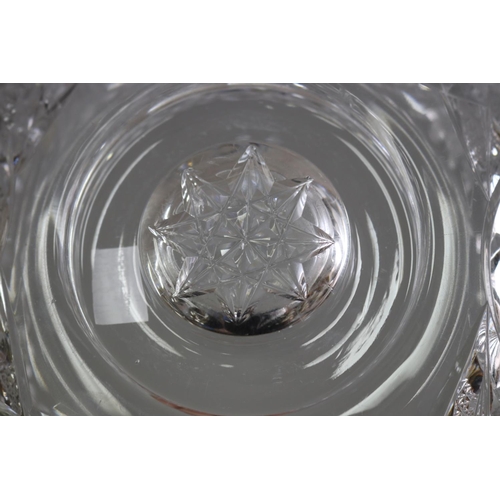 80 - Bohemia star cut crystal bowl on a heavy circular star and thumb cut base, approx 12cm H x 23cm dia