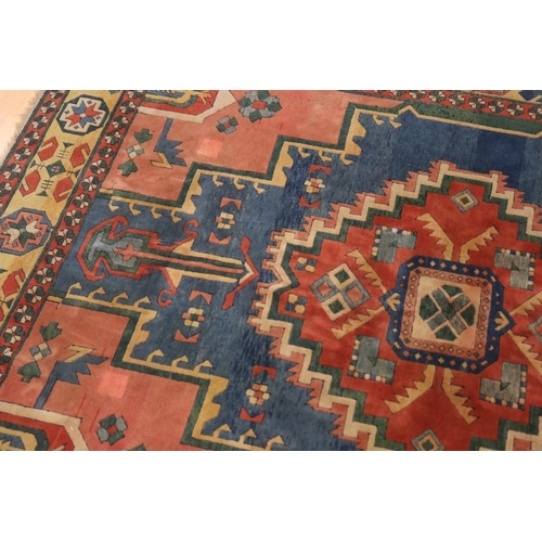 88 - Large vintage hand knotted wool carpet, Geometric design, approx 324cm x 260cm