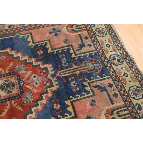 88 - Large vintage hand knotted wool carpet, Geometric design, approx 324cm x 260cm
