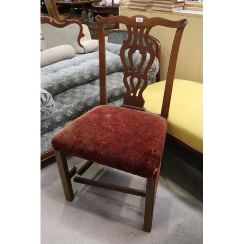 98 - Antique Georgian single chair, AF to stretcher, approx 96cm H x 56cm W x 46cm L