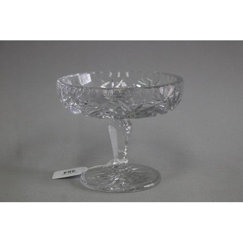 138 - Crystal compote stand, small chip, approx 12cm H x 14.5cm dia