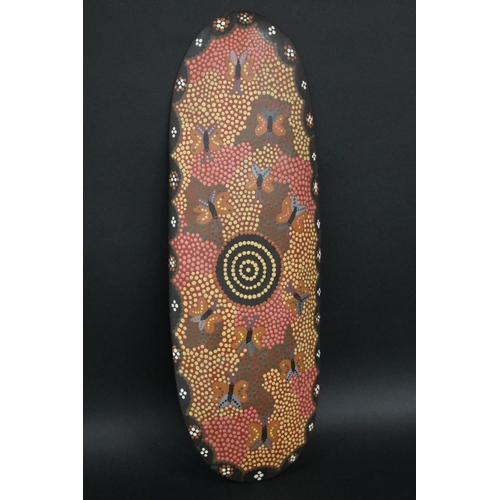 50 - Launce Napanganka,(Australian Aboriginal deceased) Coolamon, mulgawood, 1987, Anmatjere Community, a... 