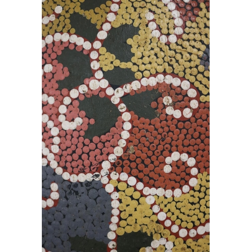 63 - Launce Napanganka,(Australian Aboriginal deceased) Fine coolamon, bean tree wood, 1988, Anmatjere Co... 