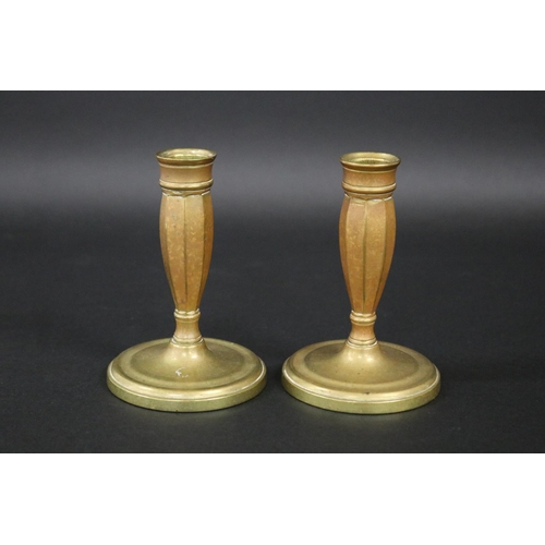 142 - Pair of antique French candlesticks, each approx 12cm H (2)