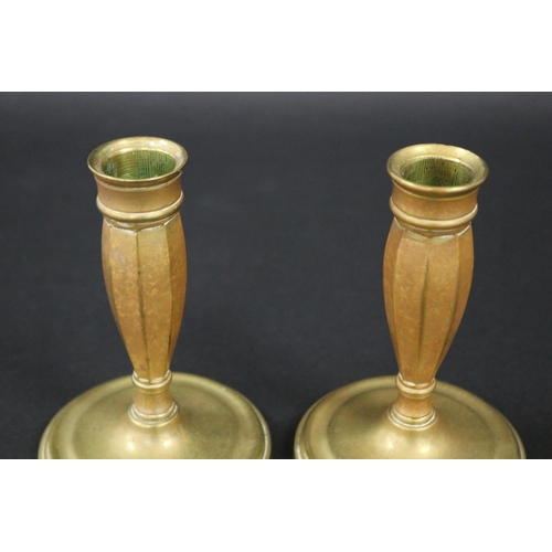 142 - Pair of antique French candlesticks, each approx 12cm H (2)