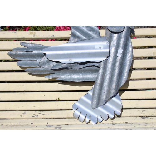 10 - Tin hand made cockatoo from Gulargambow, approx 62cm H x 70cm W