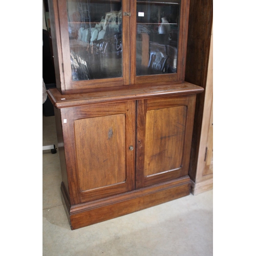 389 - Antique Victorian mahogany two height bookcase, approx 188cm H x 97cm W 37cm D