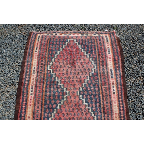 484 - Kilim wool carpet, approx 280cm L x 128cm W