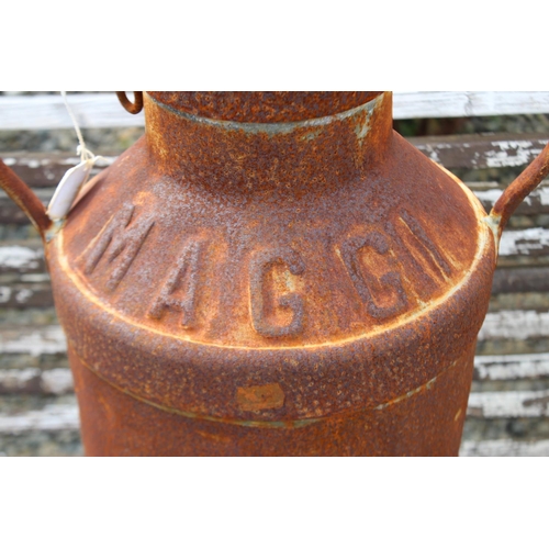 152 - Antique steel milk churn, MAGGI, approx 53cm H