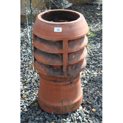 166 - Antique English terracotta chimney pot, approx 58cm H