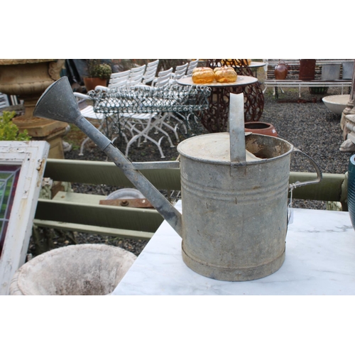 175 - Antique French gal metal watering can, approx 46cm H x 65cm W