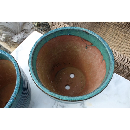 58 - Pair of modern glazed terracotta pots, each approx 23cm H x 25cm Dia (2)