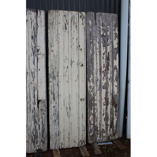 80 - Four rustic distressed painted doors, each approx 191cm H x 52cm W(4)