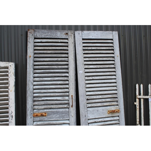 87 - Pair of antique French shutters, each approx 192cm H x 53cm W (2)