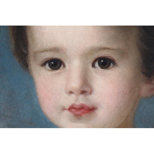 438 - Antique English school, 19th century, Portrait of Henry Titherington as a young boy, oil on board, a... 