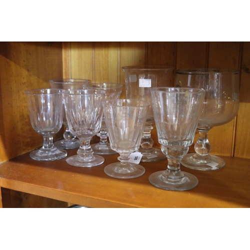 586 - Selection of antique 19th century French glasses, approx 19cm H and shorter