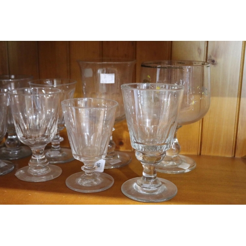 586 - Selection of antique 19th century French glasses, approx 19cm H and shorter