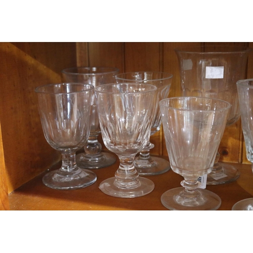 586 - Selection of antique 19th century French glasses, approx 19cm H and shorter