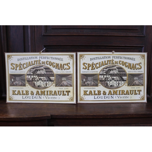 571 - Two antique card advertising shop signs, approx 43cm x 31cm each (2)