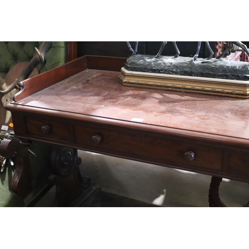 540 - Antique Cedar hall table, approx 84cm H x 114cm W x 59cm D