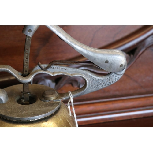 378 - Antique brass and aluminium Pest arrestora hand sprayer by C V Roberts,  along with a antique Champi... 