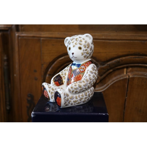 535 - Royal Crown Derby teddy bear, (boxed), approx 12cm H