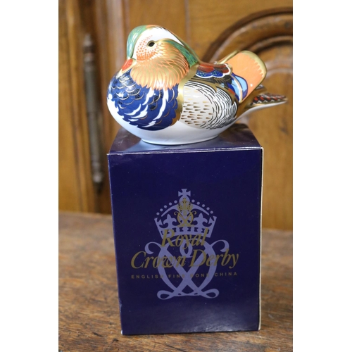 539 - Royal Crown Derby china Mandarin duck with box, approx 13cm W