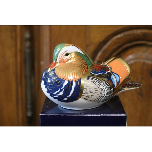 539 - Royal Crown Derby china Mandarin duck with box, approx 13cm W