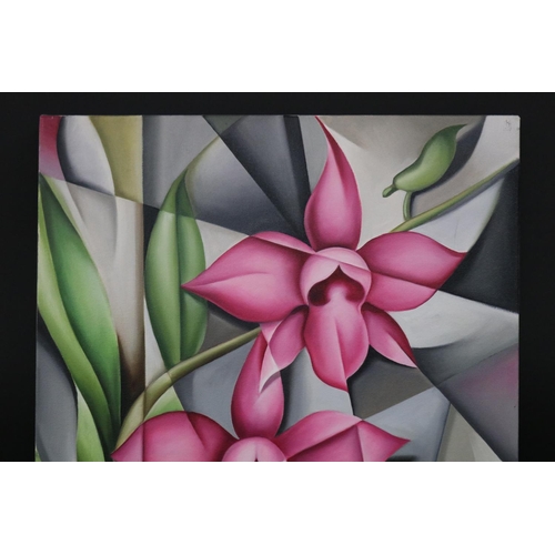 92 - Catherine Abel (1966-.) Australia, Cooktown Orchid, Queensland floral emblem, oil on canvas, number ... 