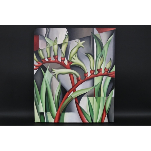 94 - Catherine Abel (1966-.) Australia, Kangaroo Paw, West Australian floral emblem, oil on canvas, numbe... 