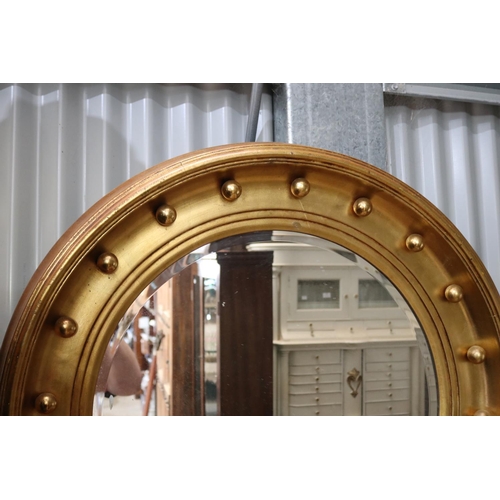 386 - Large Regency style circular convex mirror, approx 85cm Dia