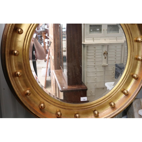 386 - Large Regency style circular convex mirror, approx 85cm Dia