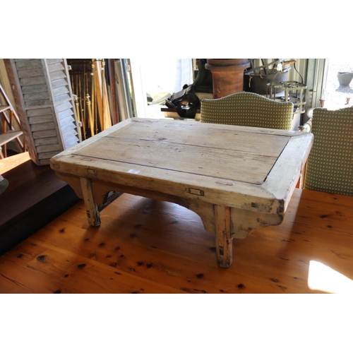 392 - Old Chinese low table, approx 27cm H x 86cm W x 54cm D