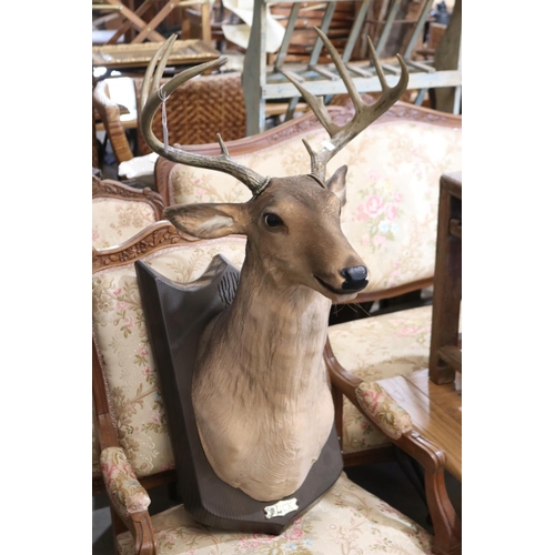 436 - Modern novelty automated Buck the deer, approx 98cm H x 46cm W