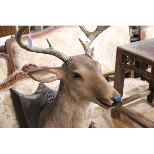436 - Modern novelty automated Buck the deer, approx 98cm H x 46cm W