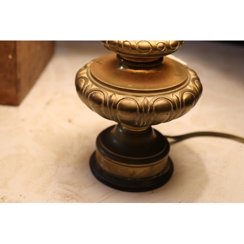 549 - Antique French bronze finial converted to electric light, approx 38cm H